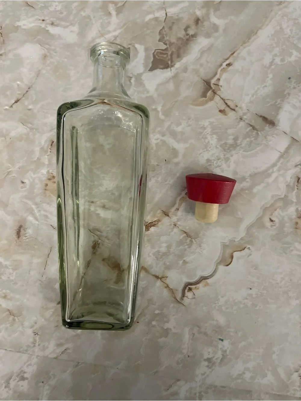 Spirits & Spice Glass Oil/Vinegar Bottle Set, Clear with Red Stopper 750 ML